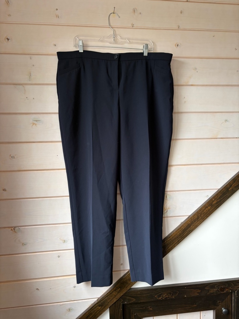 Laura Plus Navy Dress Pants - Tailored Flat Front